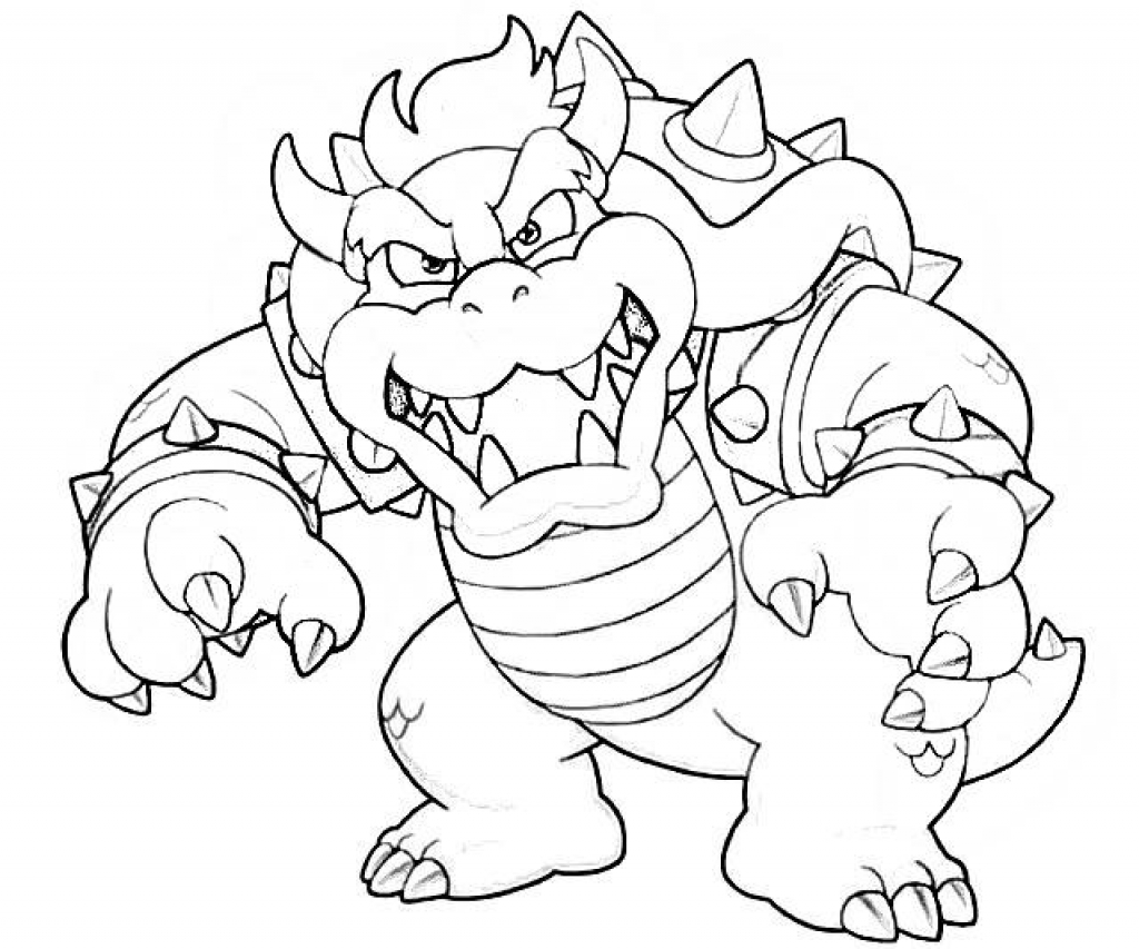 1024x853 Dry Bowser Coloring Page Home Intended Pages