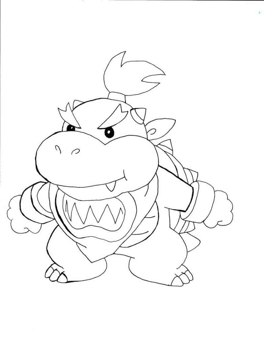 863x1104 Marvelous Coloring Printable Bowser Jr Colouring Castle Paper Cat