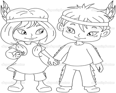 400x322 Love Holding Hands Coloring Indian Boy And Girl For Thanksgiving