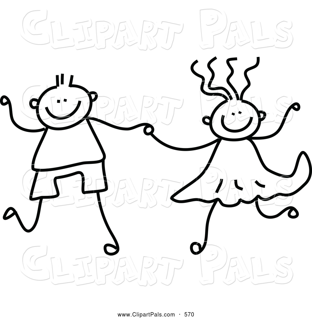 1024x1044 Pal Clipart Of A Black And White Coloring Page Of A Boy And Girl