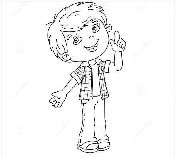 Boy Cartoon Coloring Pages