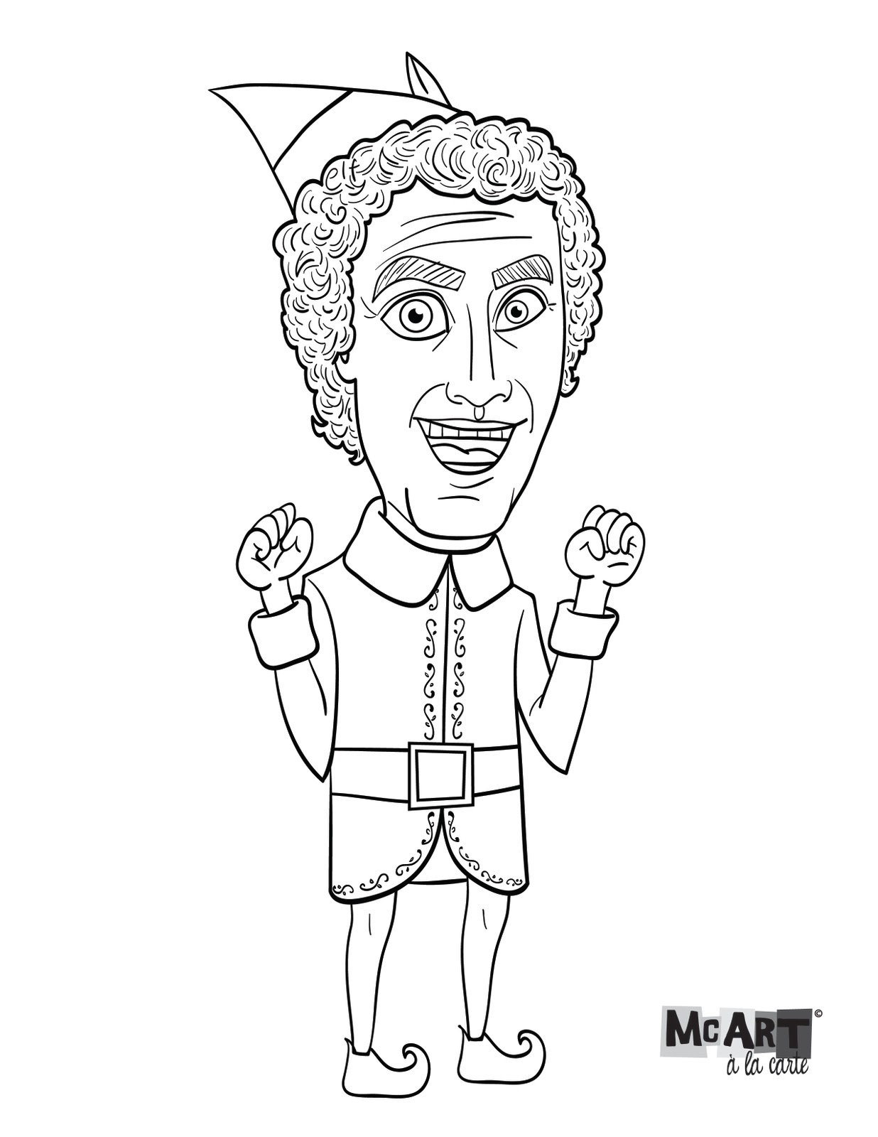 1236x1600 Mcart La Carte Buddy The Elf Coloring Page Coloring Pages Elf