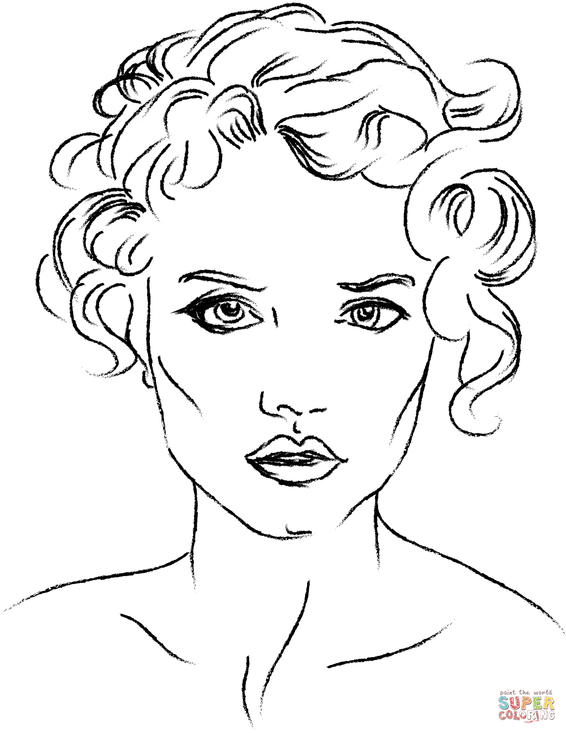 1159x1500 Coloring Pages Faces Woman S Face Page Free Printable
