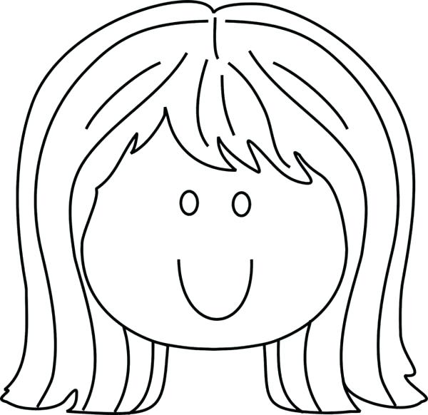 600x582 Little Girl Coloring Page