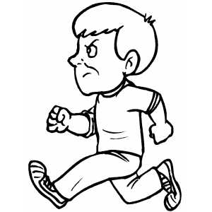 Boy Running Coloring Page