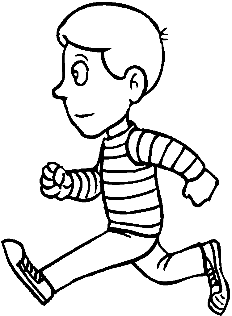 751x1024 Boy Running Coloring Page