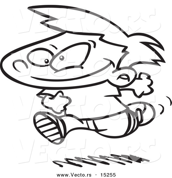 600x620 Vector Of A Cartoon Boy Running