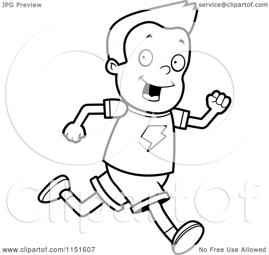 1080x1024 Cartoon Clipart Of A Black And White Boy Running