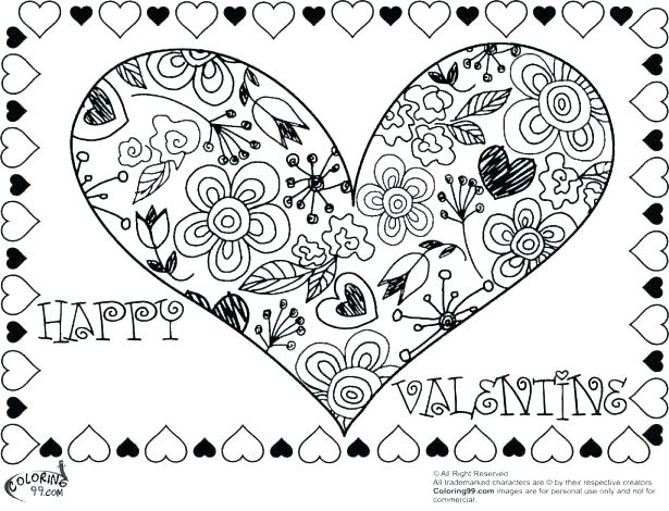 615x470 Preschool Valentine Coloring Pages