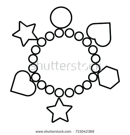 450x470 Charming Milkshake Coloring Pages Charm Bracelet Icon Outline