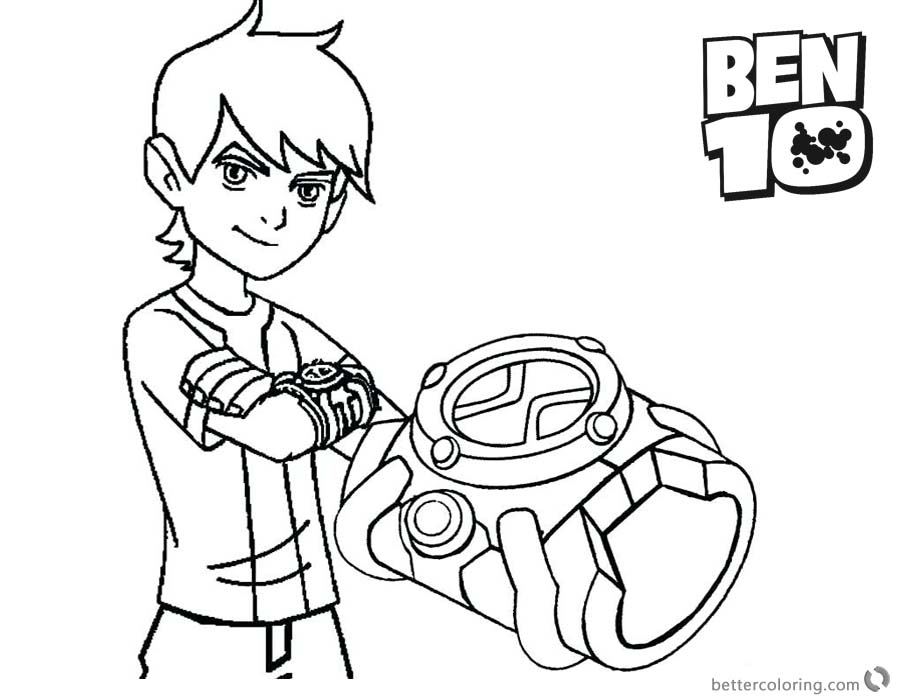 900x700 Ben 10 Coloring Pages And His Bracelet