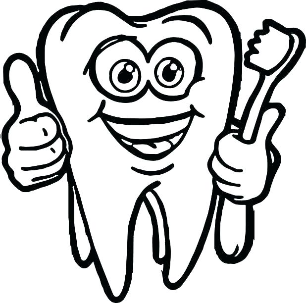618x612 Teeth Brushing Colouring Pages Paint Brush Coloring Page