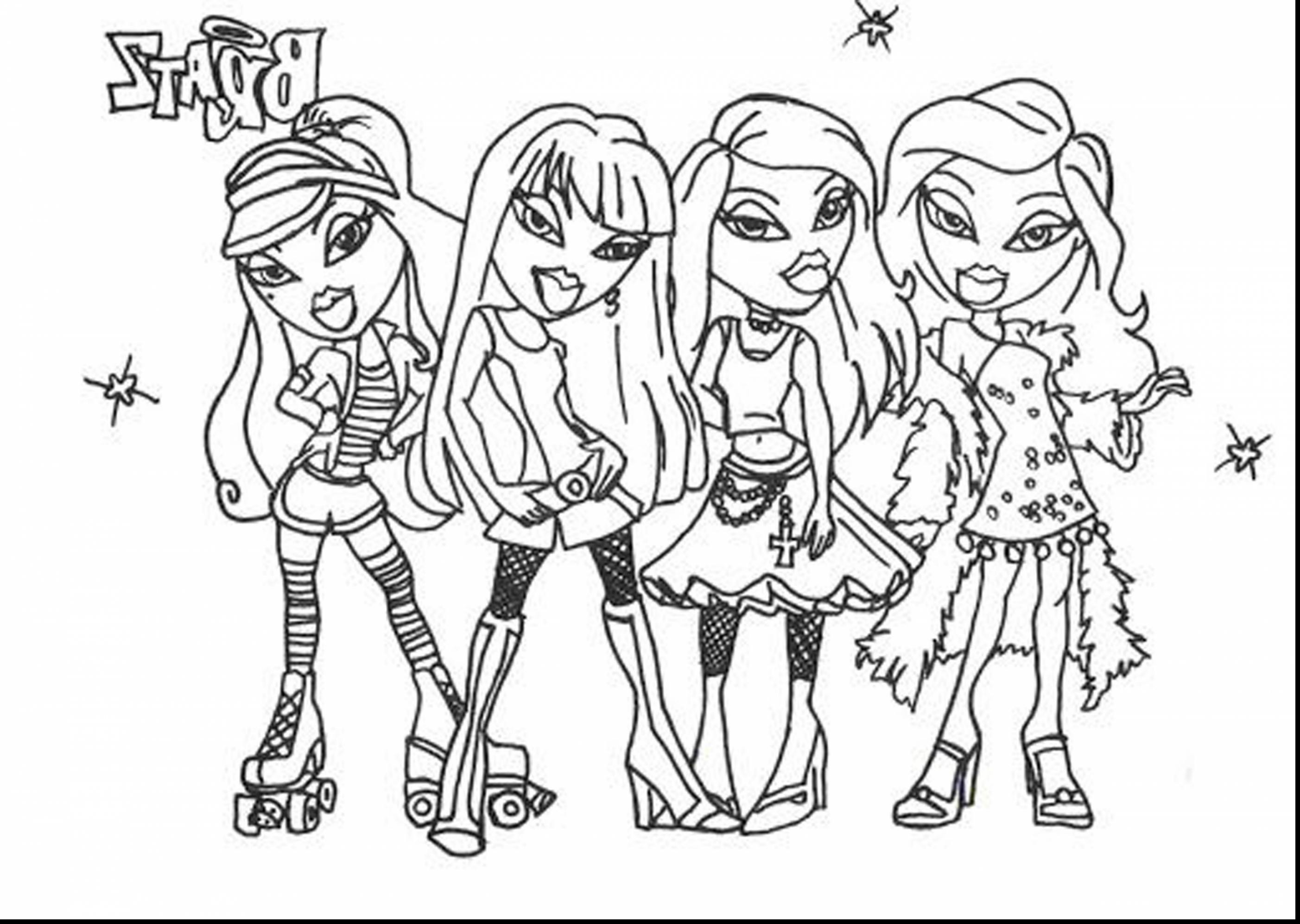 2805x1994 Bratz Dolls Coloring Pages For Kids Awesome Brilliant Bratz