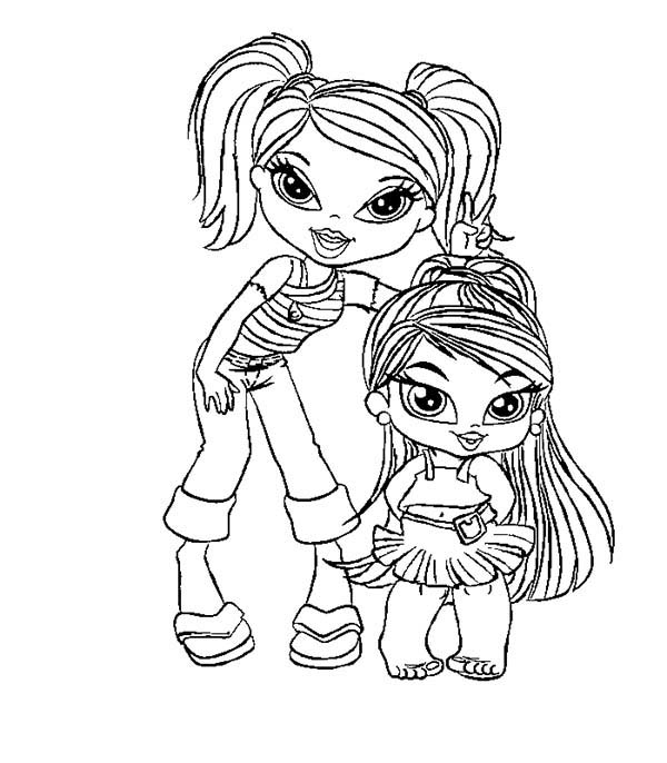 600x686 Jade And A Little Girl In Bratz Kidz Coloring Pages Batch Coloring