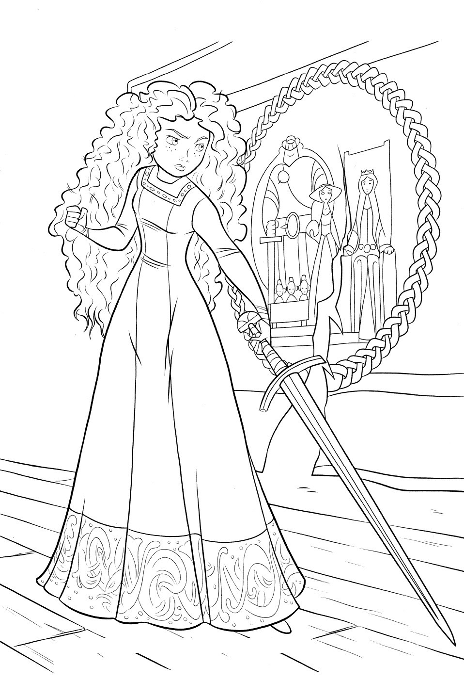 958x1404 Brave Coloring Pages Princess Merida For Kids Disney Inside Page