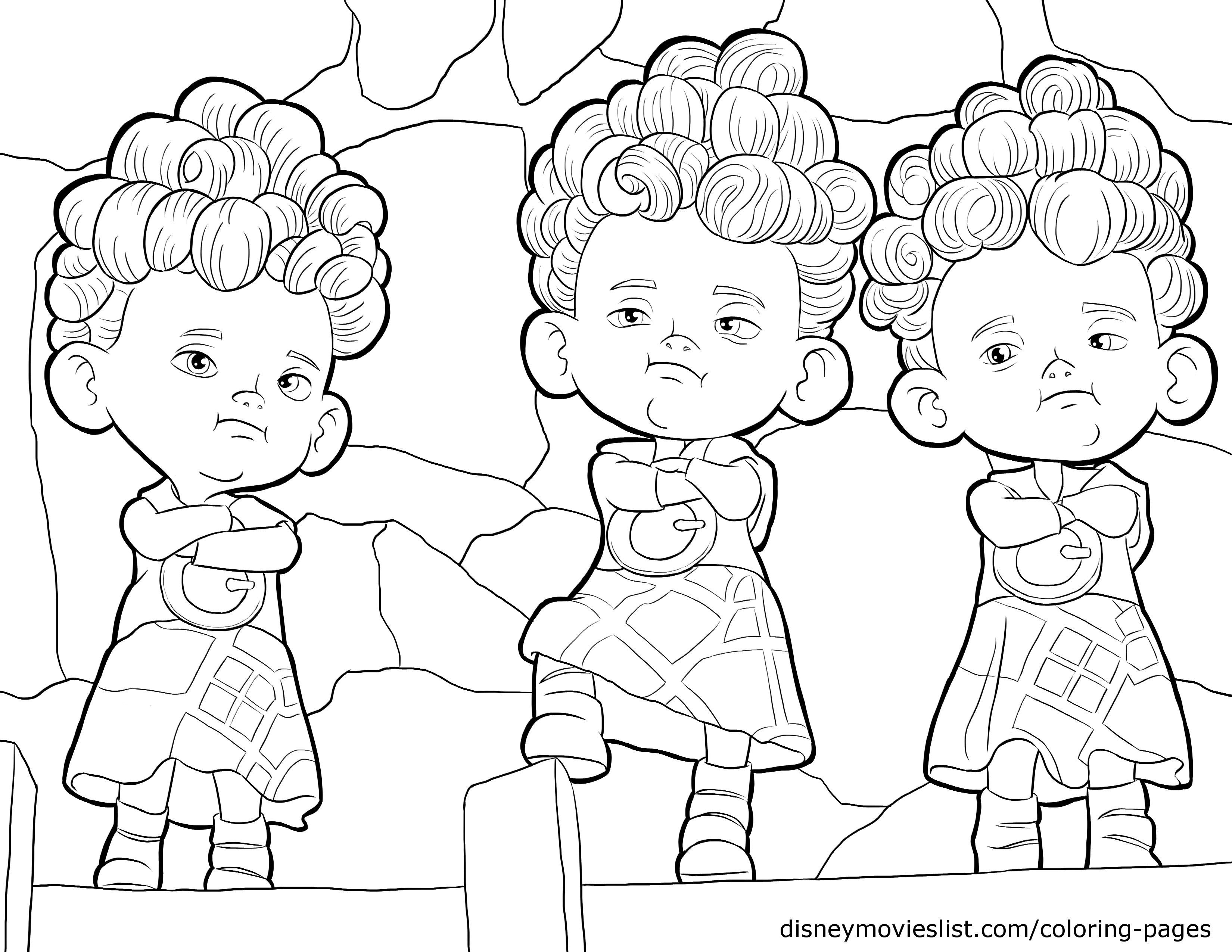 3300x2550 Disney's Bravethe Triplets Harris, Hubert And Hamish Coloring