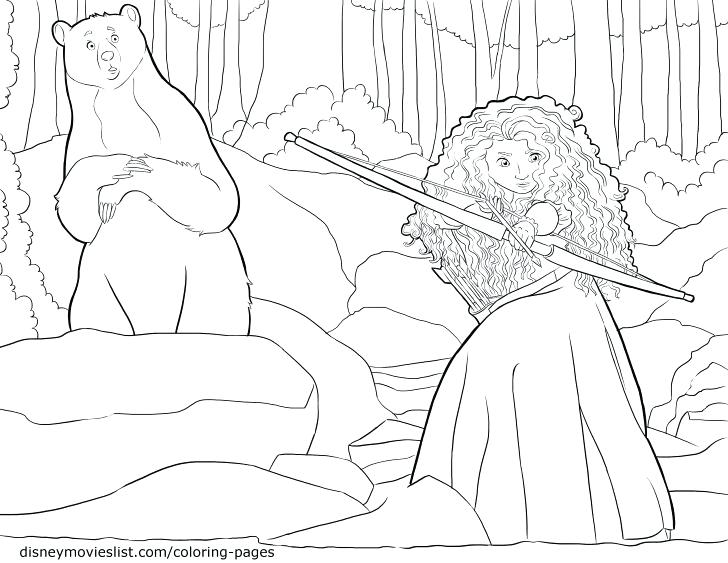 728x563 Bear And Merida Brave Coloring Pages