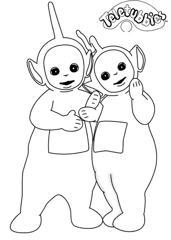600x840 Dipsy And Laa Laa Share A Piece Of Bread In Teletubbies Coloring