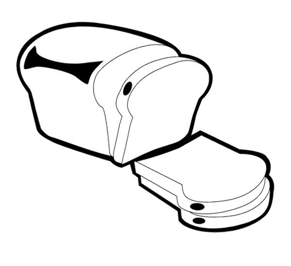 600x549 Slice Of Bread Coloring Page Cookie Color Sheets