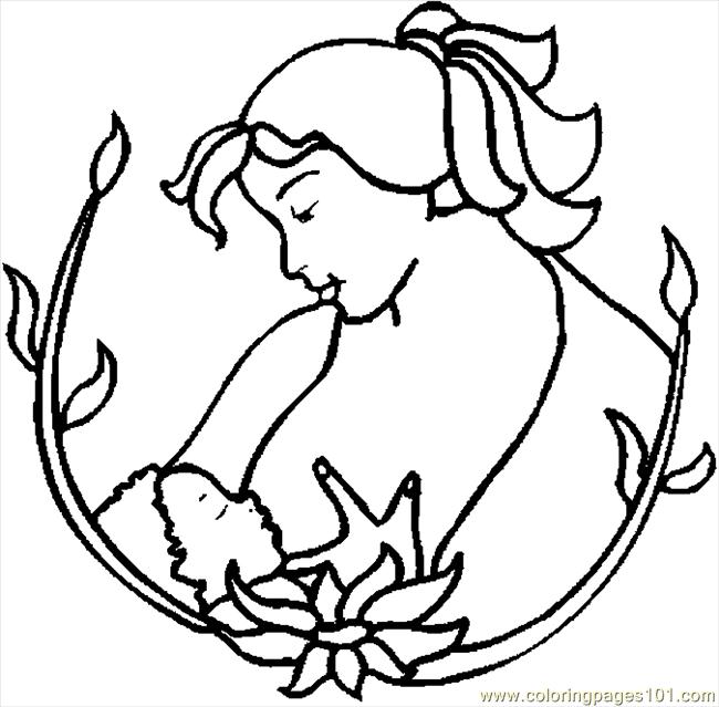 650x639 Mother Nursing 4 Coloring Page