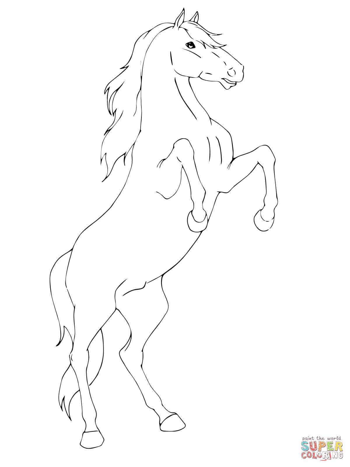 1200x1600 Rearing Horse Coloring Page Free Pages Online
