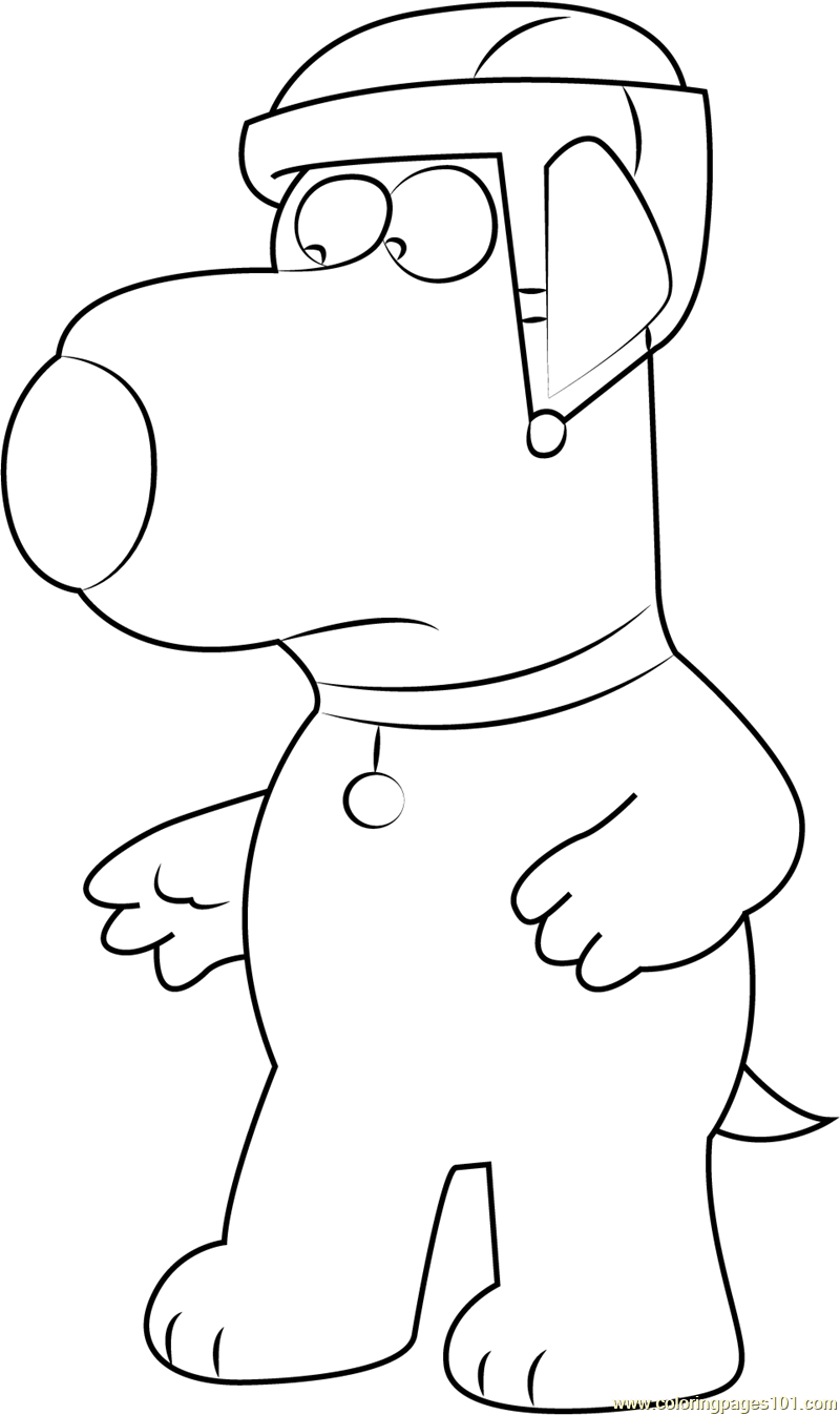 800x1347 Brian Griffin Wearing Helmet Coloring Page