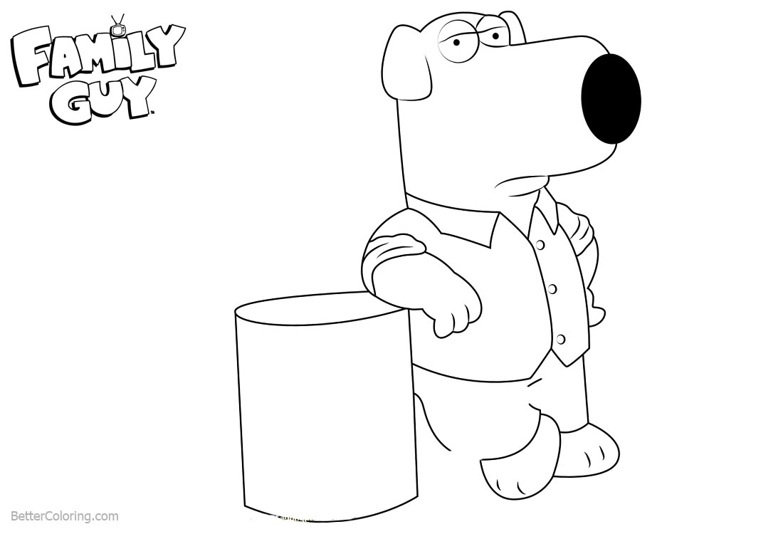 1100x750 Family Guy Coloring Pages Brian Griffin