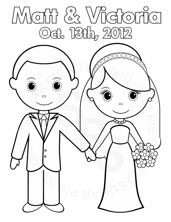 570x738 Personalized Printable Bride Groom Wedding Party Favor Childrens
