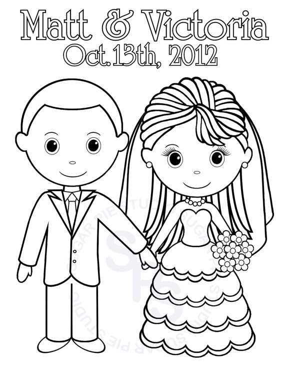 570x738 Printable Bride And Groom Coloring Pages
