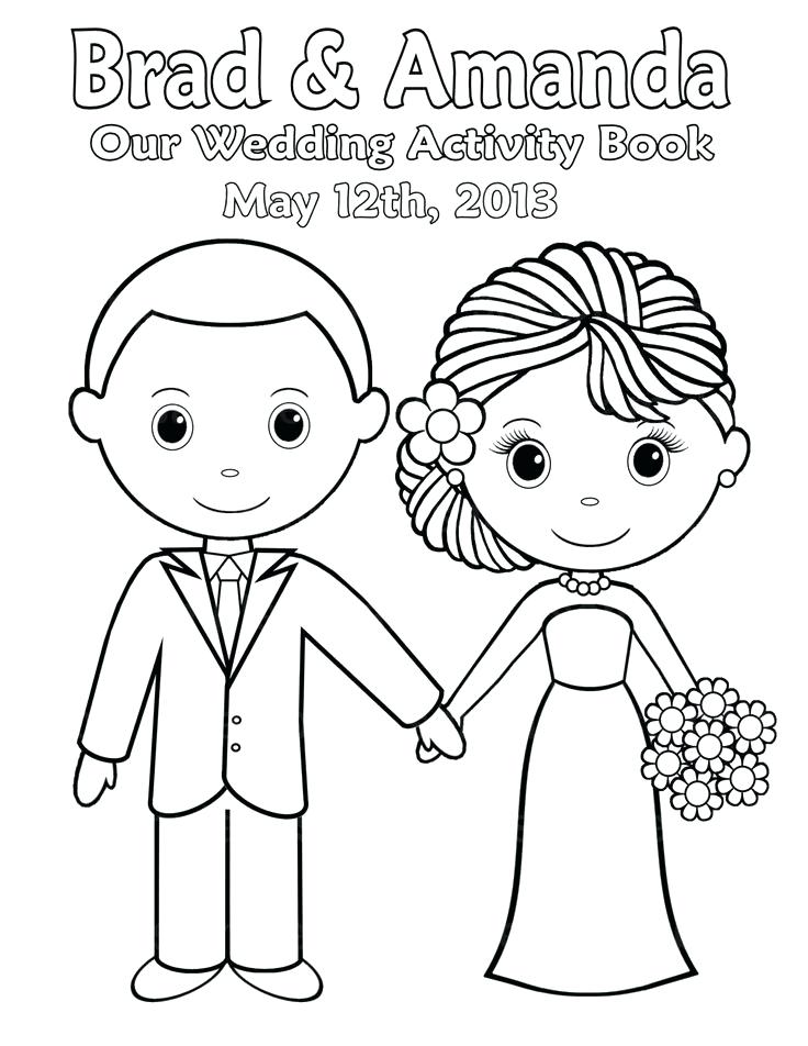 736x952 Wedding Coloring Pages For Kids Bride And Groom Colouring Sheets