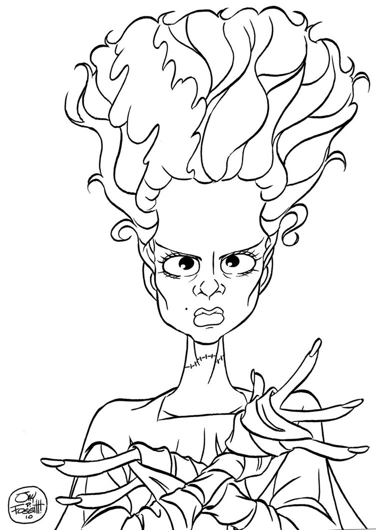 753x1061 Bride Frankenstein Cartoon Drawings