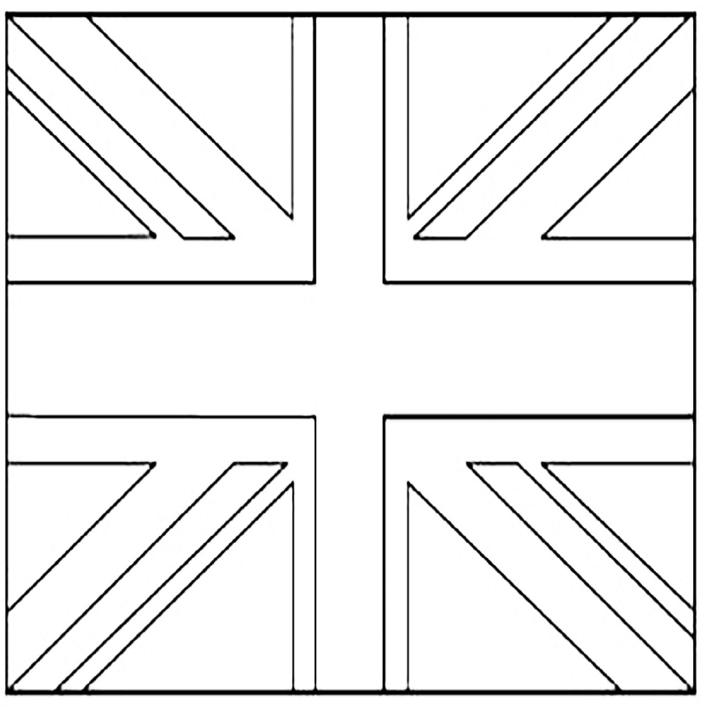 1024x1024 United Kingdom Union Jack Flags Coloring Pages For Kids To Print