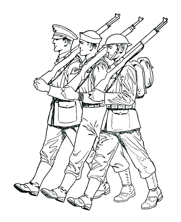 600x734 Awesome Soldier Coloring Page Coloring Pages Of Army Soldiers Army