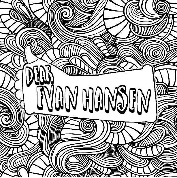 614x619 Dear Evan Hansen Digital Download Coloring Page Musical