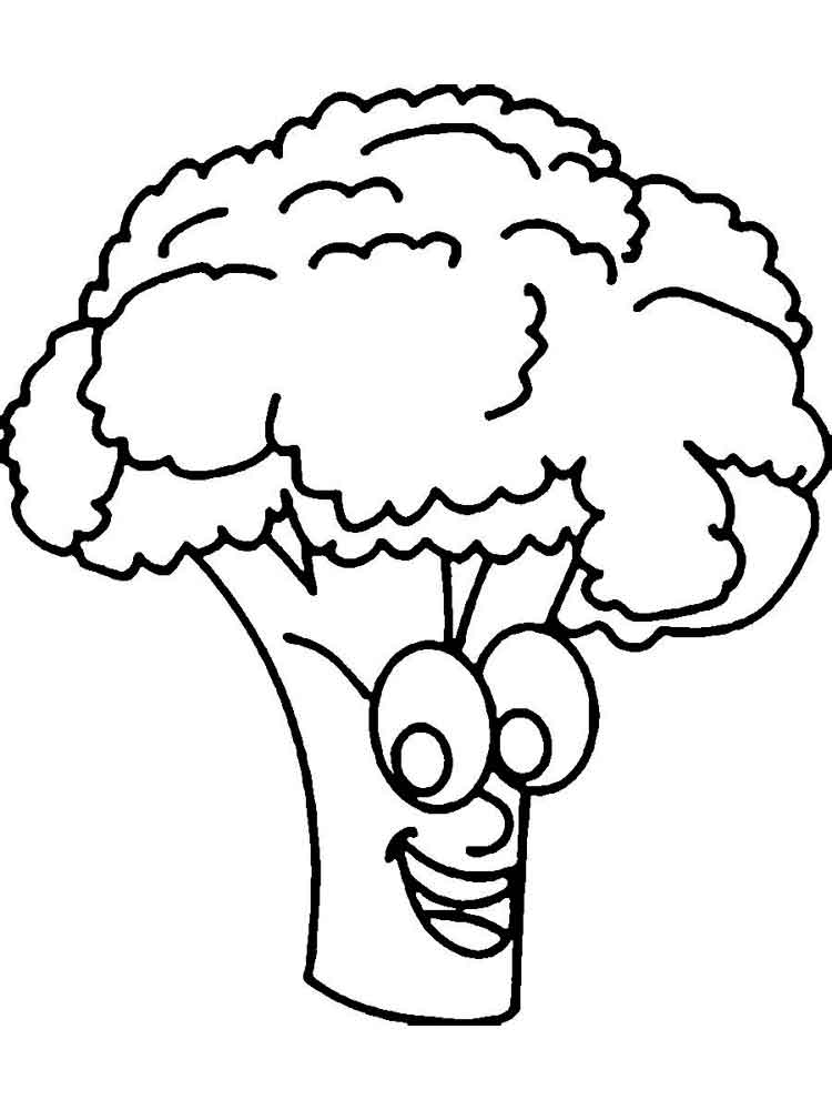 750x1000 Broccoli Coloring Pages. Download And Print Broccoli Coloring Pages
