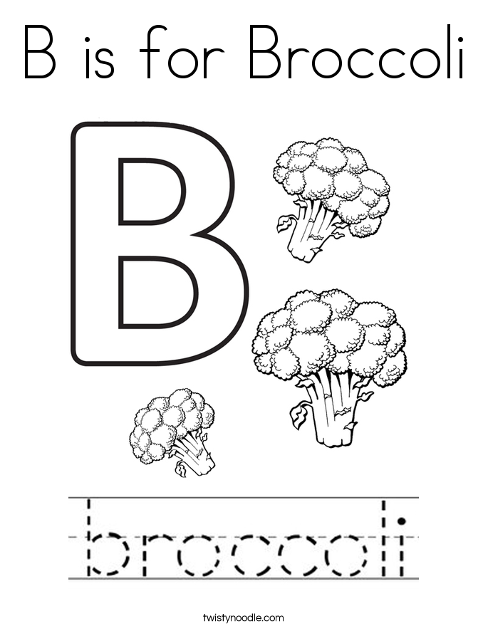 685x886 B Is For Broccoli Coloring Page