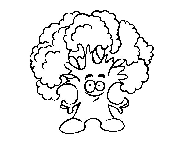 600x470 Mr. Broccoli Coloring Page