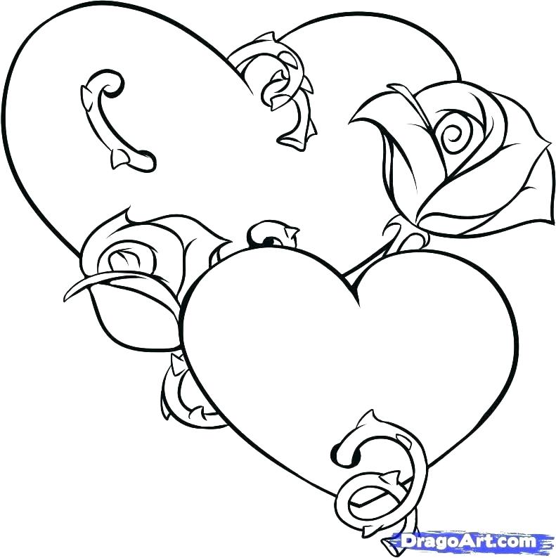 791x794 Free Heart Coloring Pages Broken Heart Coloring Pages Free Free