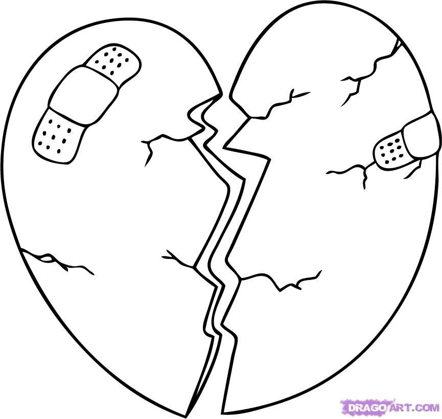 865x820 Coloring Pages Of Broken Hearts