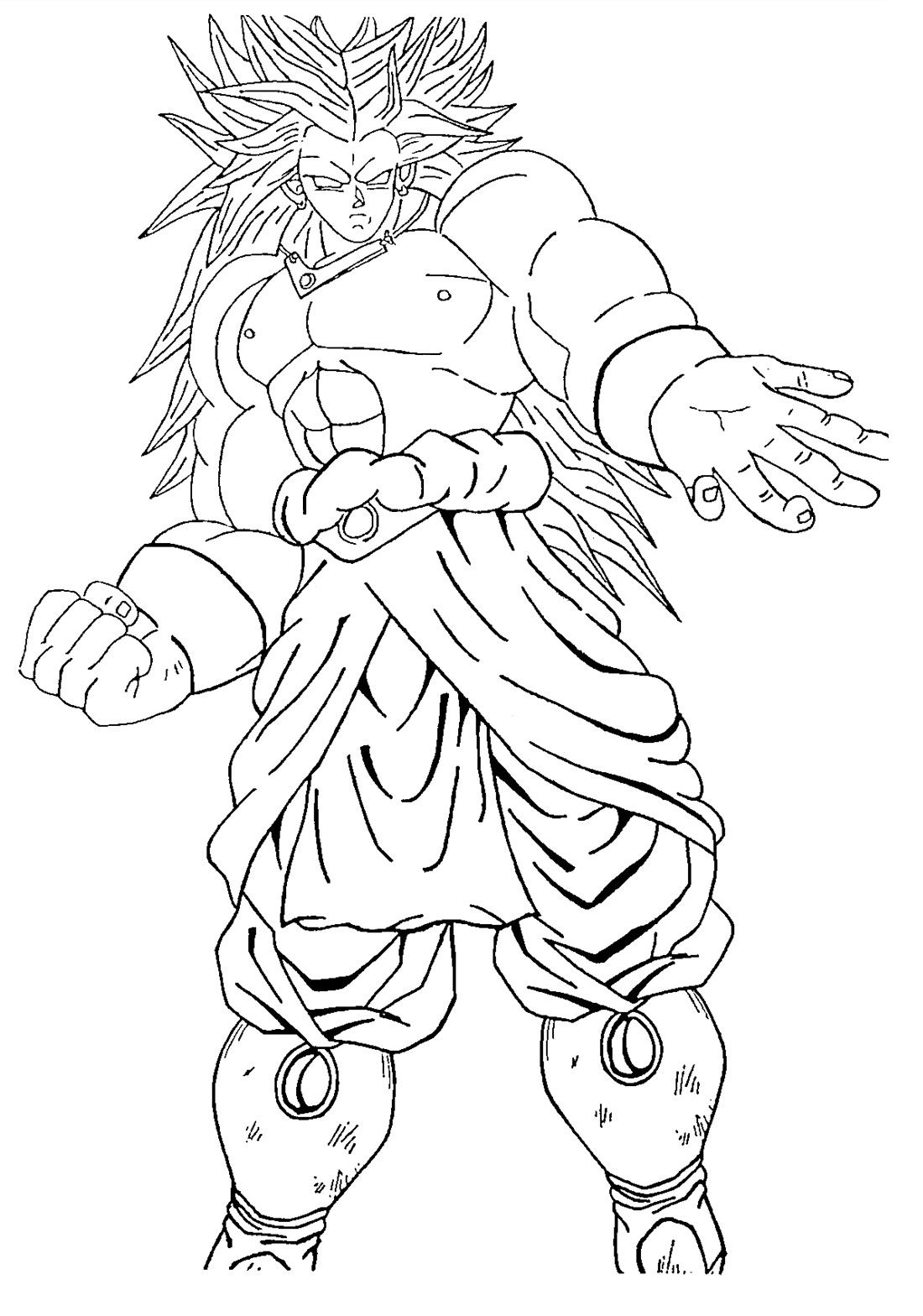 1100x1568 Broly Ssj3 Dragon Ball Goku And Striking Coloring Pages