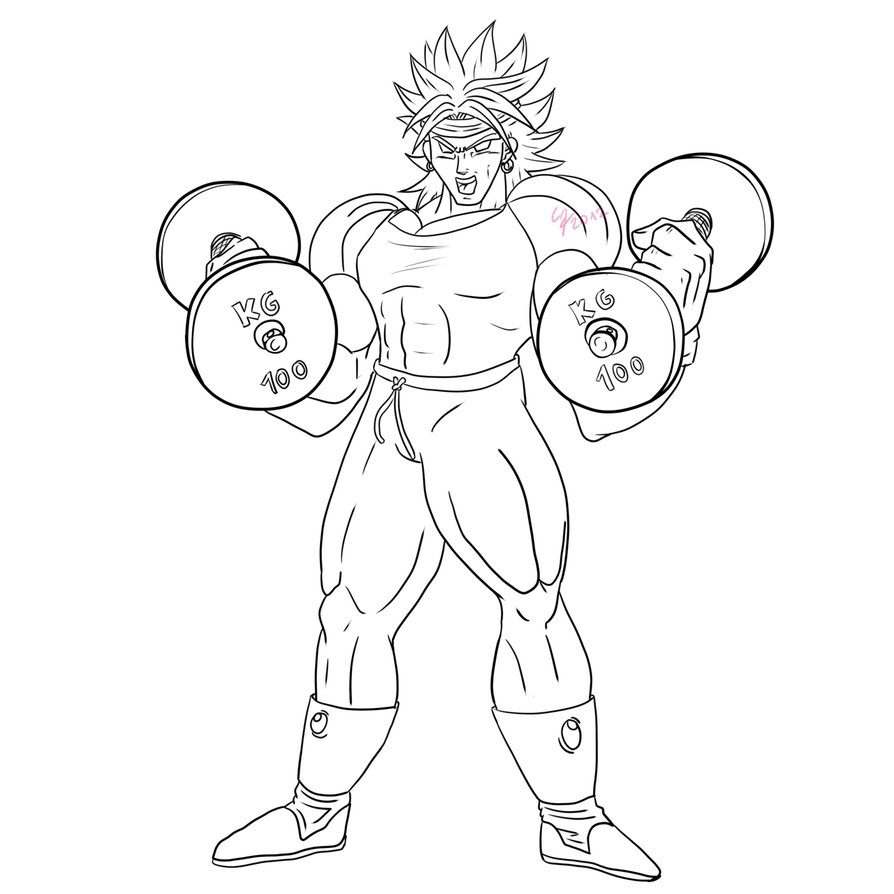 894x894 Broly Coloring Page