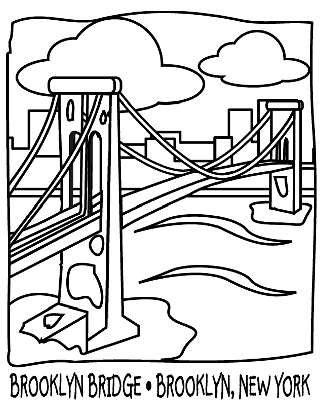 645x818 Brooklyn Bridge Coloring Pages