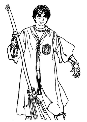 345x483 Harry Potter Broom Coloring Page Amp Coloring Book