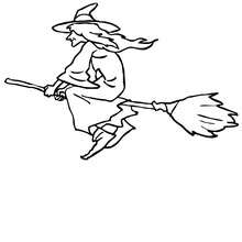 220x220 Witch Rides Under The Moonlight Coloring Pages