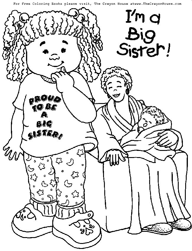 Brother And Sister Colouring Pages