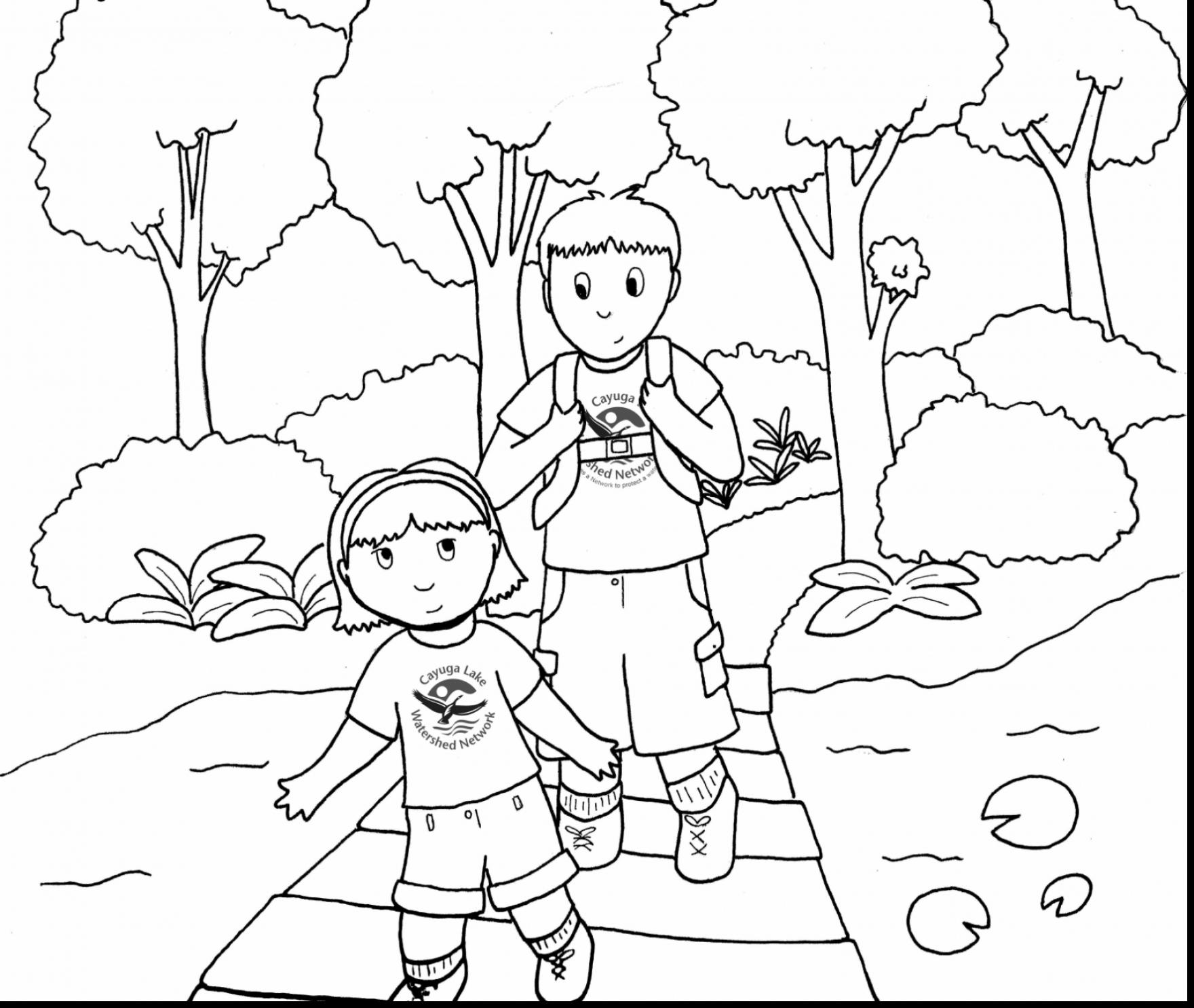 1760x1485 Brother And Sister Camping Coloring Pages