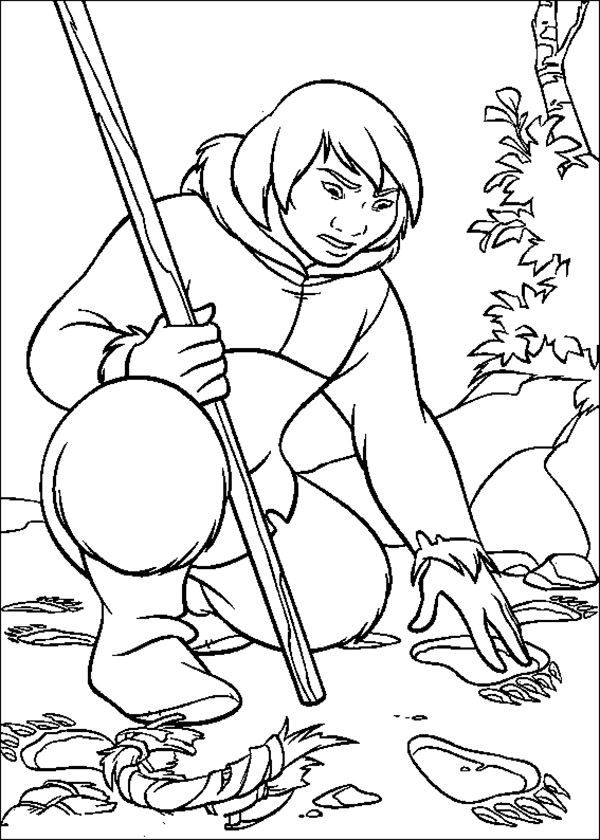 600x840 Brother Bear Kenai Found Traces Brother Bear Coloring Pages