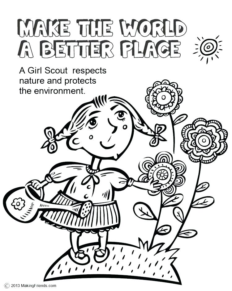 750x943 Printable Girl Scout Brownie Coloring Pages Girl Scouts Make