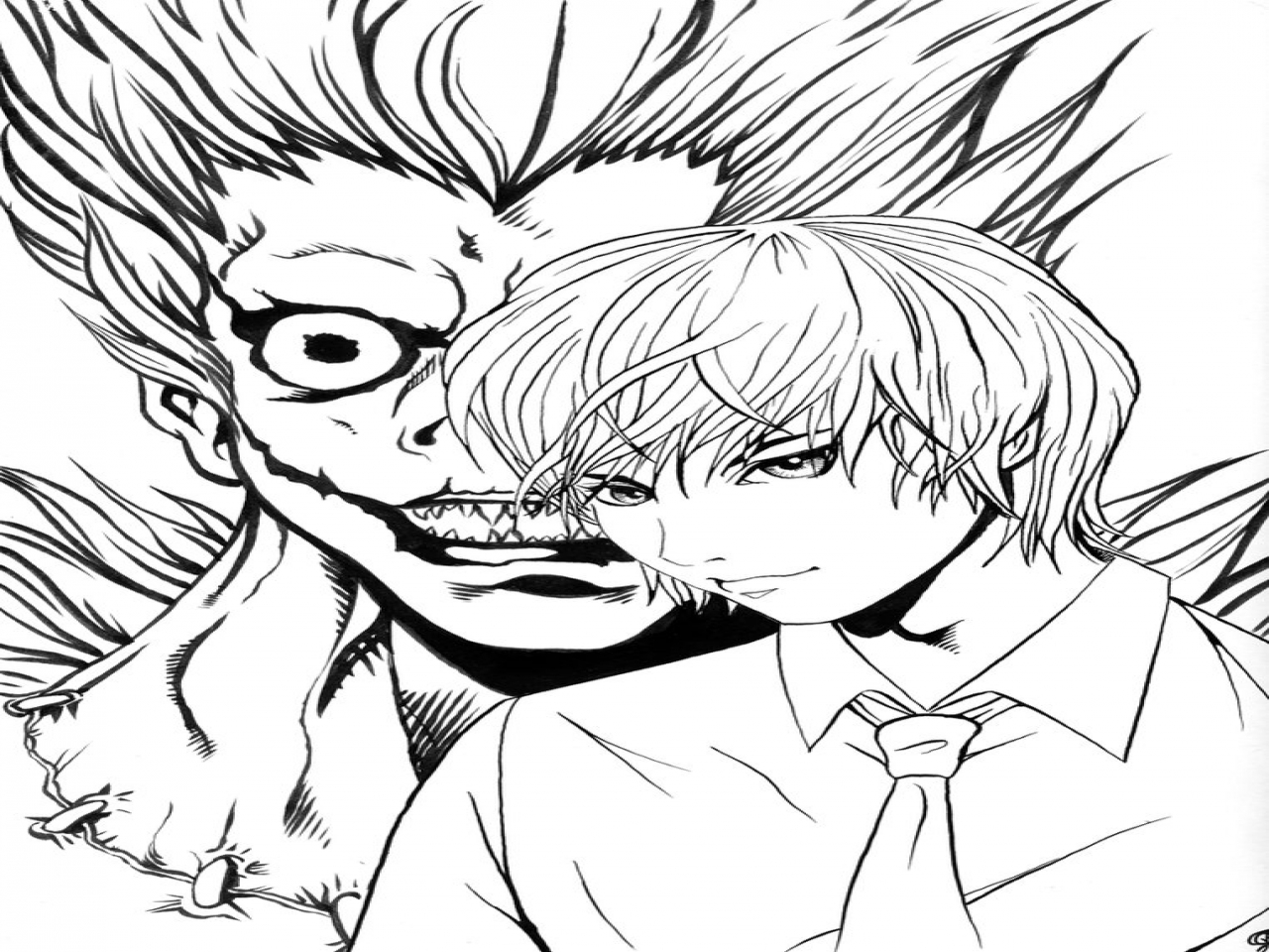 1280x960 L Death Note Coloring Page Images Of Light