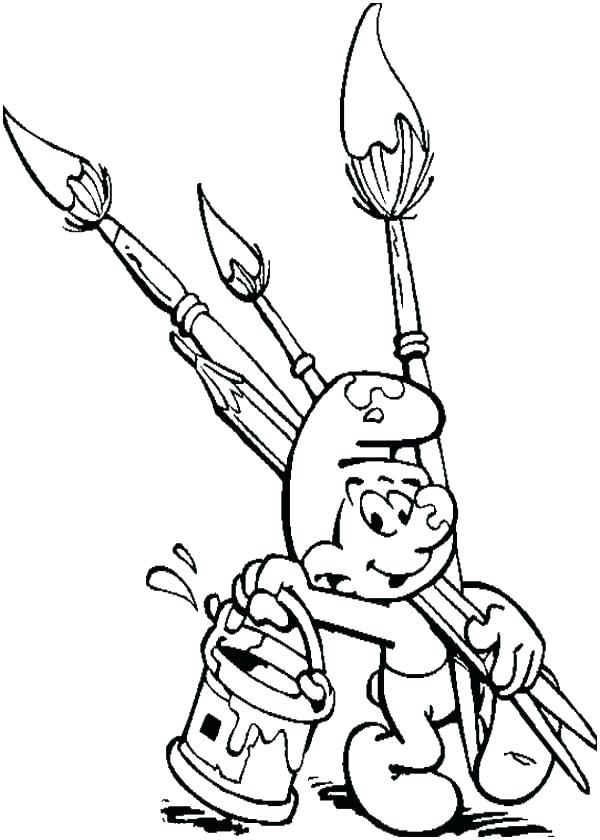 600x840 Papa Smurf Coloring Sheets Page Pages Baby Printable Paint Painter